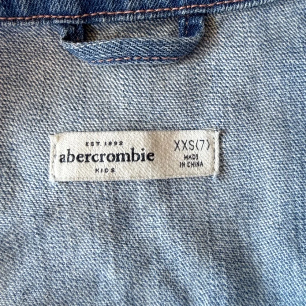 Abercrombie Kids Denim Jacket XXS 7 Blue Purple In Glitter We Trust Tie Dye
